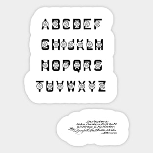 Typewriter Font of Type Vintage Patent Hand Drawing Sticker